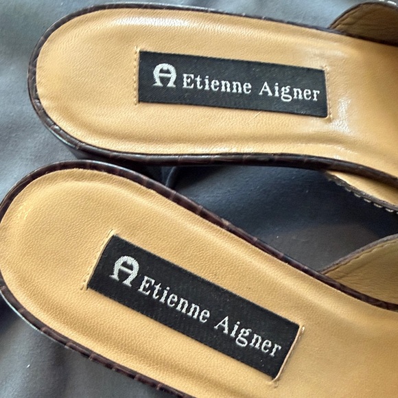 Etienne Aigner Textured Black Slide Sandals - Picture 5 of 5